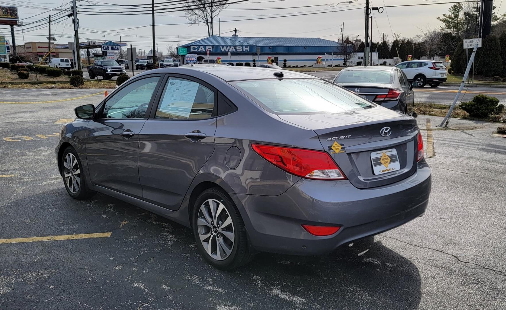 2017 Gray /Silver Hyundai Accent Value Edition (KMHCT4AE0HU) with an 1.6 Liter I4 DI engine, Auto, 6-Spd w/Overdrive transmission, located at 341 N White Horse Pike, Lawnside, NJ, 08045, (856) 262-9500, 39.855621, -75.027451 - Photo#3